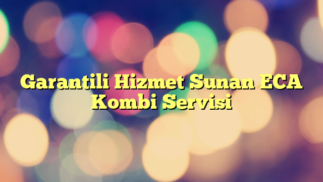 Garantili Hizmet Sunan ECA Kombi Servisi